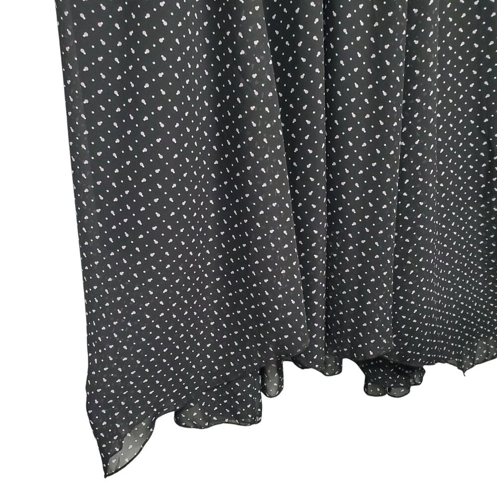Lane Bryant 26 28 Dress Chiffon Polka Dot Maxi Flutter Sleeve Smocked Waist Lace - Picture 7 of 14